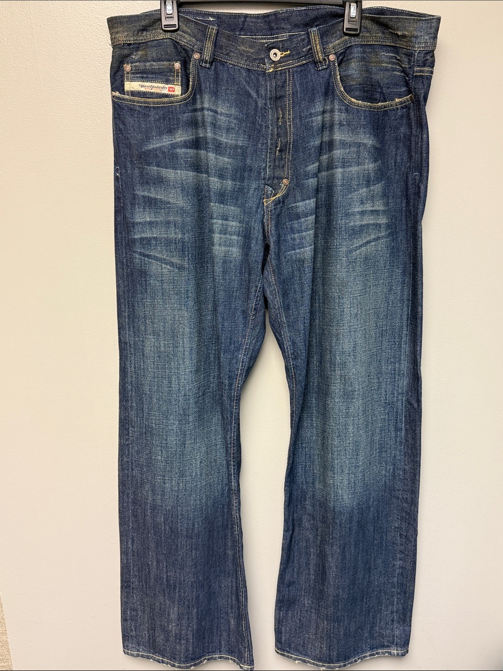 Diesel Men’s Jeans 38 x 33 Made in Italy Distressed Faded Blue 100% Cotton